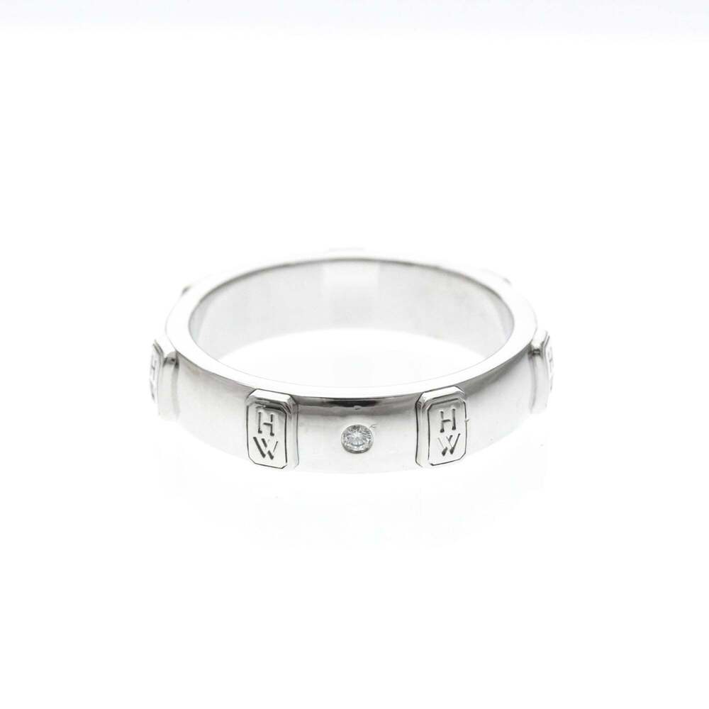 Harry Winston HW Logo Band 18K White Gold with Diamond